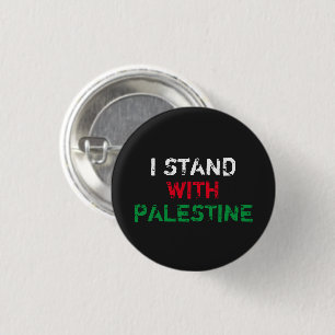 Badge Rond 2,50 Cm Je suis avec la Palestine blanc rouge vert noir te