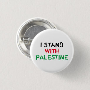 Badge Rond 2,50 Cm Je suis avec la Palestine noir rouge vert texte bl