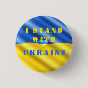 Badge Rond 2,50 Cm Je suis avec le bouton Ukraine Soutien à la libert