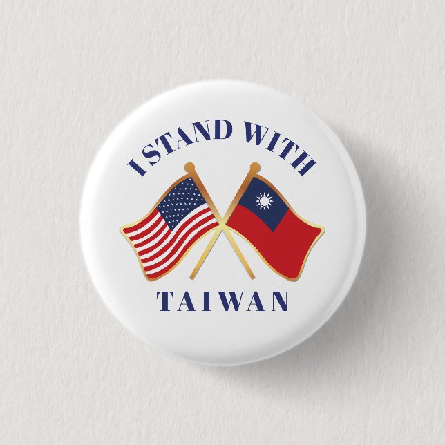 Badge Rond 2,50 Cm Je Suis Avec Taiwan (Devant)