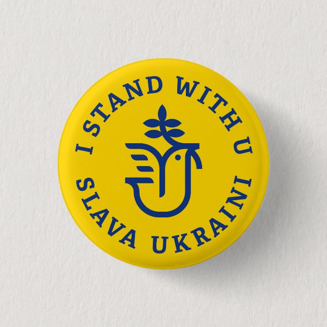 Badge Rond 2,50 Cm Je suis avec U (Slava Ukraini) (Devant)