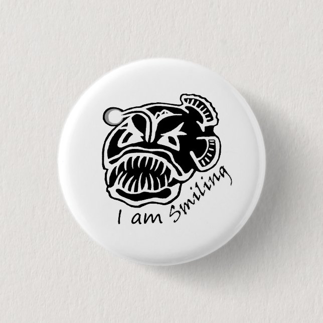 Badge Rond 2,50 Cm Je suis Baudroie Souriant (Devant)