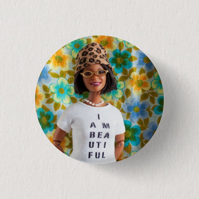 Badge Rond 2,50 Cm Je suis beau bouton - Ella (Devant)