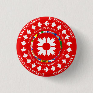 Badge Rond 2,50 Cm Je suis bouton canadien/Je Suis Canadien
