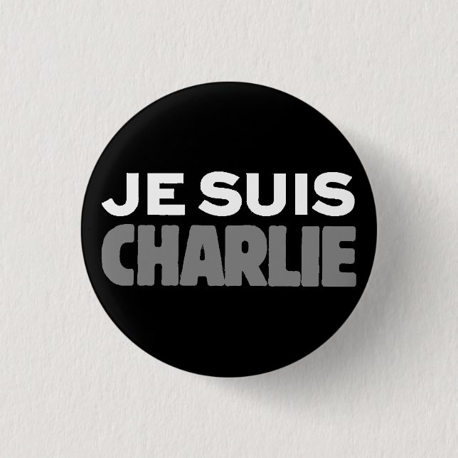 Badge Rond 2,50 Cm Je Suis Charlie - je suis noir de Charlie (Devant)