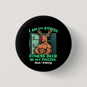 Badge Rond 2,50 Cm Je suis dans le fitness, cerf de fitness dans mon 
