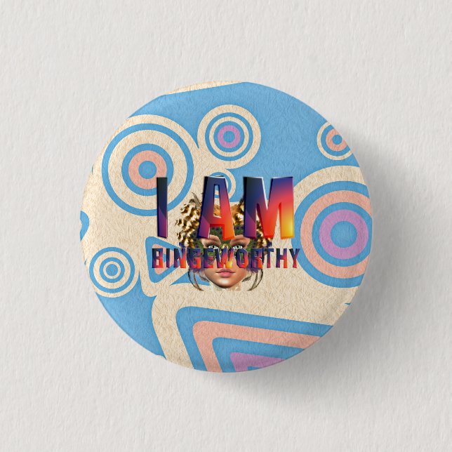 Badge Rond 2,50 Cm JE Suis Digne D'une Marathon (Devant)