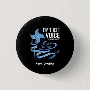 Badge Rond 2,50 Cm Je suis leur voix Prévention de la maltraitance de