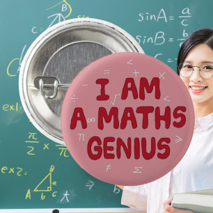 Badge Rond 2,50 Cm Je suis professeur de mathématiques génies mathéma