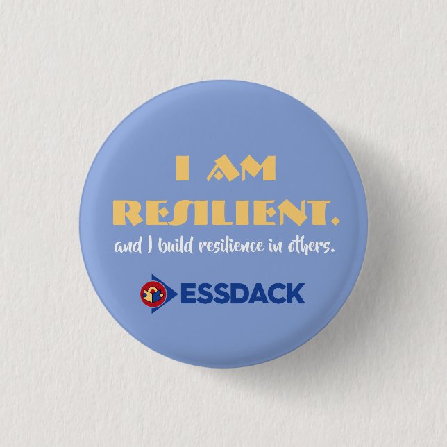 Badge Rond 2,50 Cm Je suis résilient. Et j'établis la résilience dans (Devant)