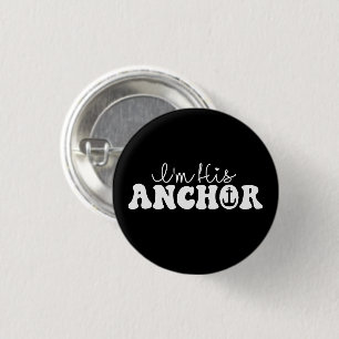 Badge Rond 2,50 Cm Je suis son Ancre jumelé Couples Vols Cadeau Drôle