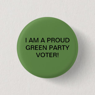 BADGE ROND 2,50 CM JE SUIS UN ÉLECTEUR FIER DE PARTI VERT !