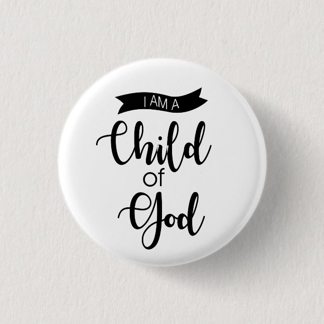 Badge Rond 2,50 Cm Je suis un enfant de bouton de Dieu (Devant)