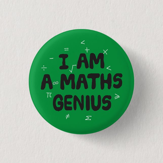 Badge Rond 2,50 Cm Je suis un insigne de pin Math Genius (Devant)