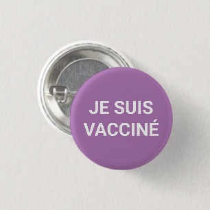 Badge Rond 2,50 Cm Je suis vacciné, lavande