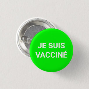 Badge Rond 2,50 Cm Je suis vacciné, néon