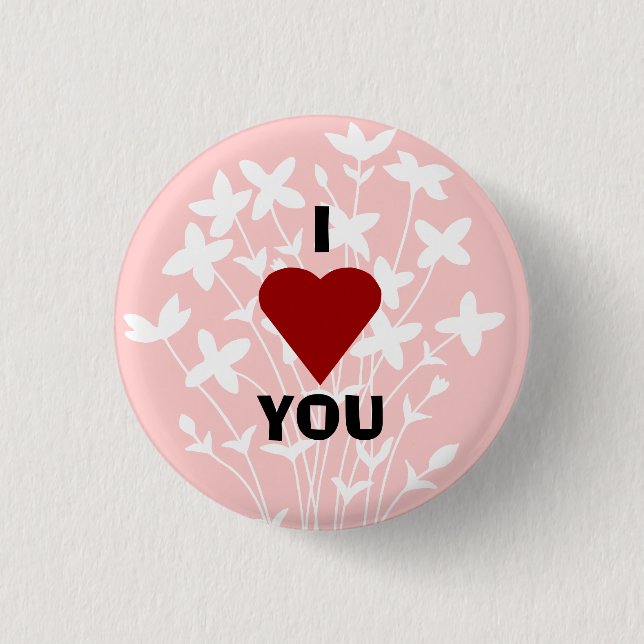 Badge Rond 2,50 Cm Je t'aime bouton (Devant)