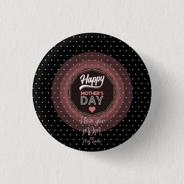 Badge Rond 2,50 Cm Je t'aime maman (Devant)