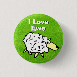 Badge Rond 2,50 Cm Je t'aime - Romantique Mouton Design Dessin