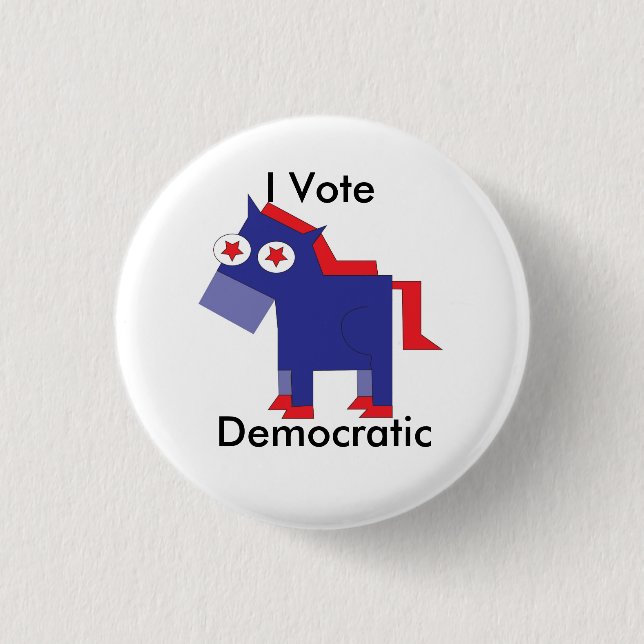 Badge Rond 2,50 Cm Je vote Democratic (Devant)