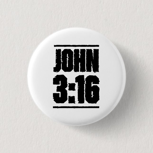 Badge Rond 2,50 Cm Jean 3:16 Verse de la Bible chrétienne (Devant)