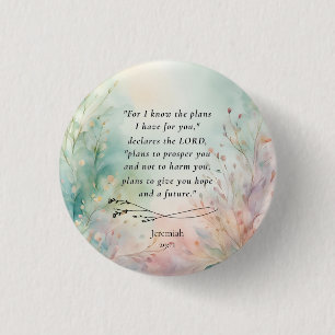 Badge Rond 2,50 Cm Jérémie 29:11 Image de verset biblique