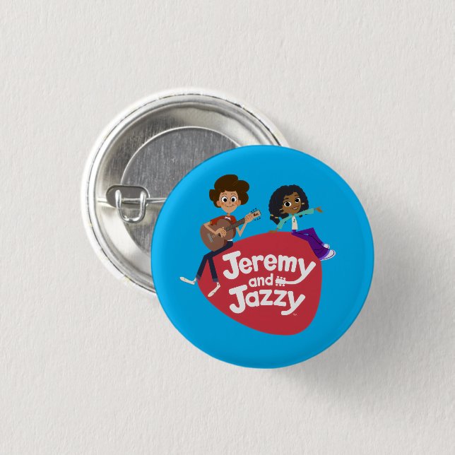 Badge Rond 2,50 Cm Jeremy et Jazzy Button (Devant & derrière)