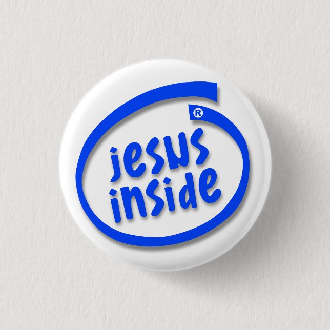 Badge Rond 2,50 Cm Jésus à l'intérieur (Devant)