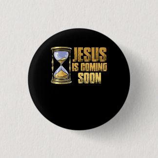 Badge Rond 2,50 Cm Jésus Arrive Bientôt à Compte à rebours jusqu'à Jé
