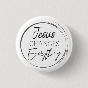 Badge Rond 2,50 Cm Jésus change tout