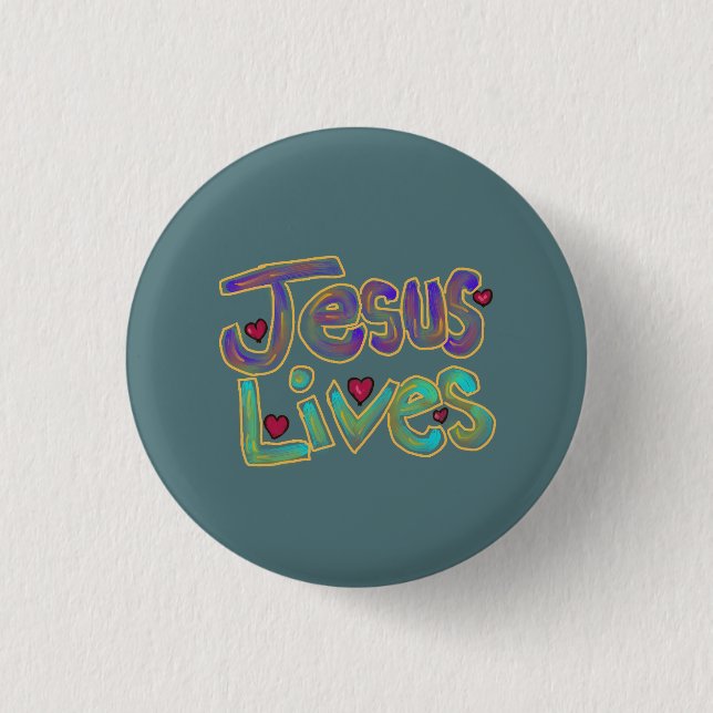 Badge Rond 2,50 Cm Jésus chrétien vit mignon  (Devant)