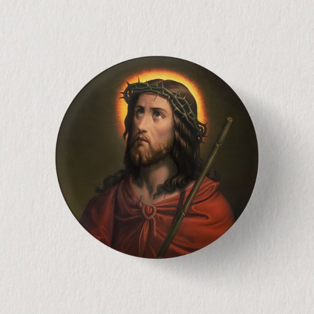 Badge Rond 2,50 Cm Jésus-Christ avec la Couronne d'épines (Devant)