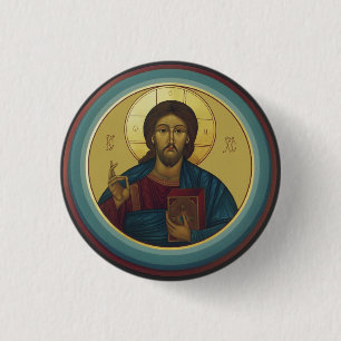 Badge Rond 2,50 Cm Jésus-Christ Pantocrator