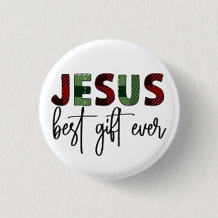 Badge Rond 2,50 Cm Jésus est le meilleur cadeau de Noël chrétien