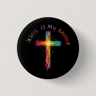 Badge Rond 2,50 Cm Jésus est mon Sauveur Un rappel fidèle de l'amour