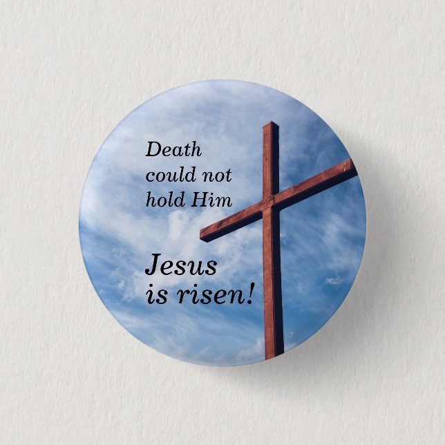 Badge Rond 2,50 Cm JÉSUS EST REPOSÉ Pâques (Devant)