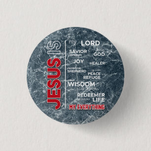 Badge Rond 2,50 Cm Jesus is my Everything Word Cloud