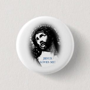 Badge Rond 2,50 Cm Jésus m'aime bouton