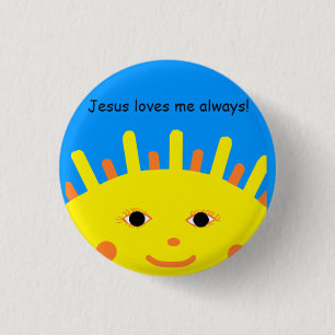 Badge Rond 2,50 Cm Jésus m'aime toujours bouton