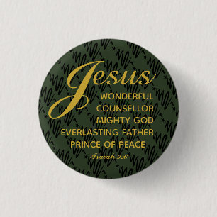 Badge Rond 2,50 Cm JÉSUS PRINCE DE LA PAIX Écriture de Noël Isaïe