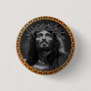 Badge Rond 2,50 Cm Jésus regardant dans les cieux