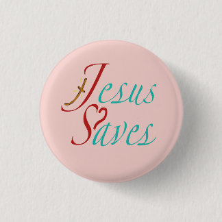 Badge Rond 2,50 Cm Jésus Sauve Citation Chrétienne