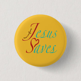 Badge Rond 2,50 Cm Jésus Sauve Citation Chrétienne
