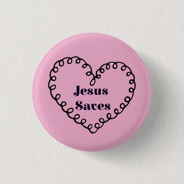 Badge Rond 2,50 Cm Jésus sauve le coeur (Devant)