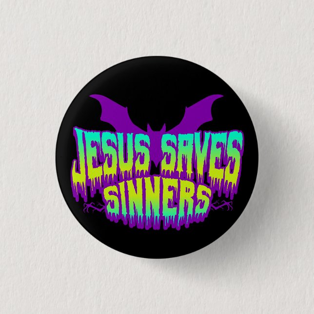 Badge Rond 2,50 Cm Jesus Saves Goths Button (Devant)