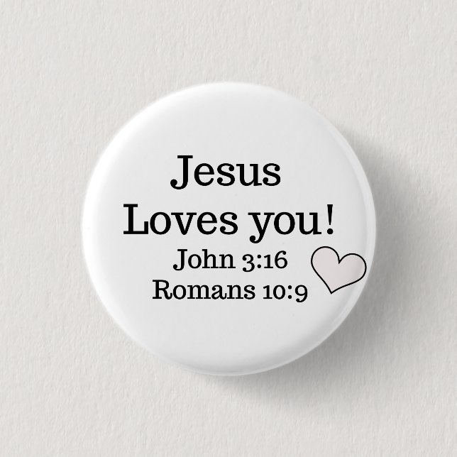 Badge Rond 2,50 Cm Jésus t'aime (Devant)
