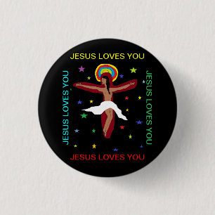 Badge Rond 2,50 Cm Jésus t'aime