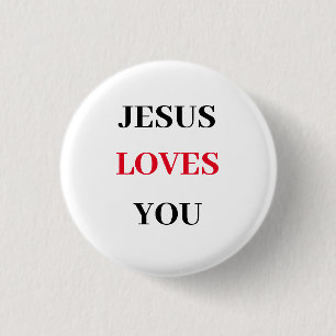 Badge Rond 2,50 Cm Jésus t'aime chrétien