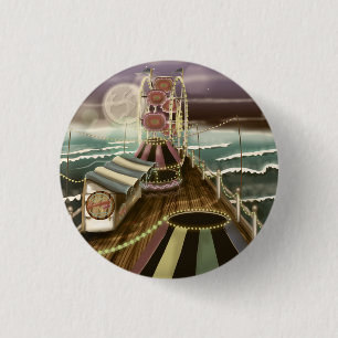 Badge Rond 2,50 Cm Jetée de bord de mer de fête foraine vintage