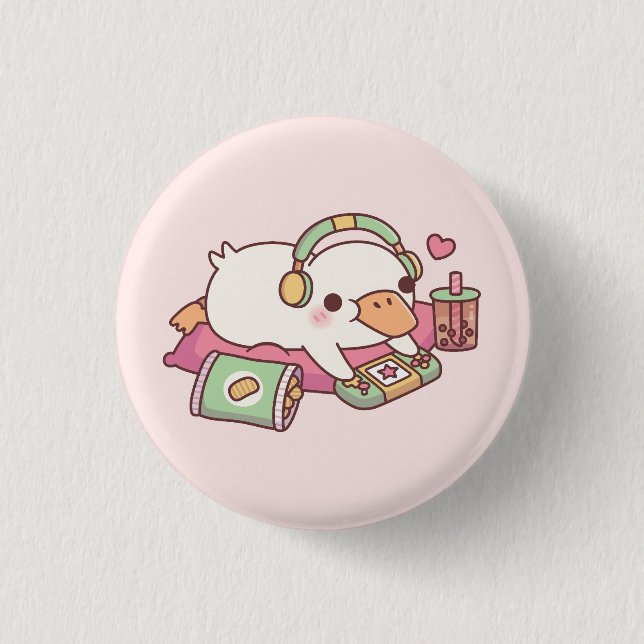 Badge Rond 2,50 Cm Jeu Relax Cute Duck (Devant)